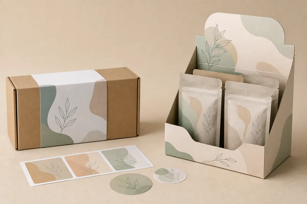 Packaging: cajas, displays y etiquetas